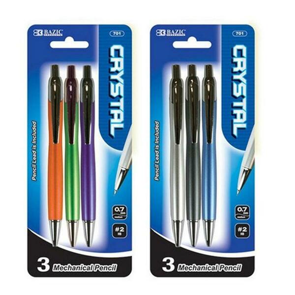 Bazic Products Bazic Crystal 0.7mm Mechanical Pencil Pack of 24 701